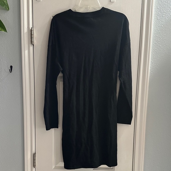 Nation LTD Gloria Wrap Dress Black 100% Cotton Women’s Small Minimialist - Picture 6 of 8